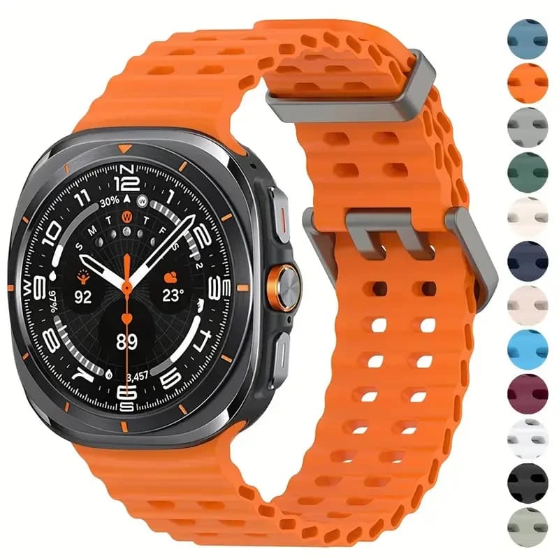 Original for Samsung Galaxy watch Ultra Strap 47mm accessories Marine Silicone Sport Bracelet Correa Galaxy watch 7 Ultra Band