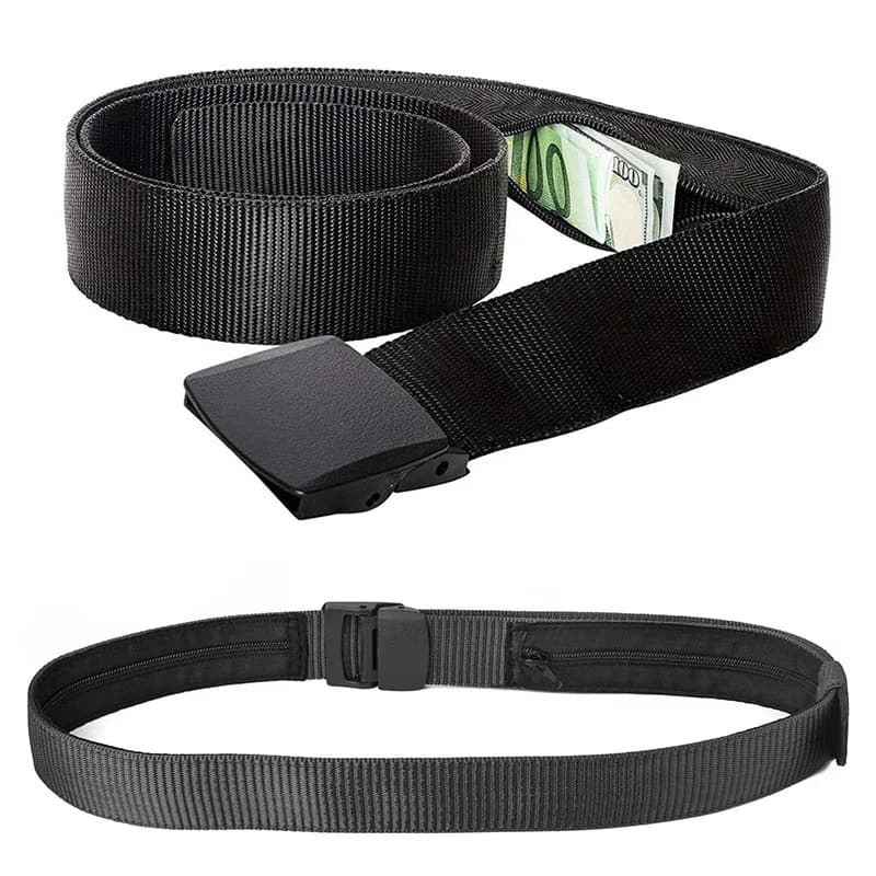 Travel Cash Anti Theft Belt Waist Bag Women Portable Hidden Money Strap Belt Wallet Waist Pack Men Secret Hiding Belt 120cm