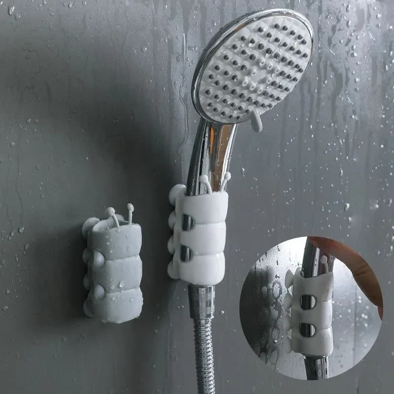 Suction cup showerhead holder, shower holder, bathroom showerhead, non perforated showerhead