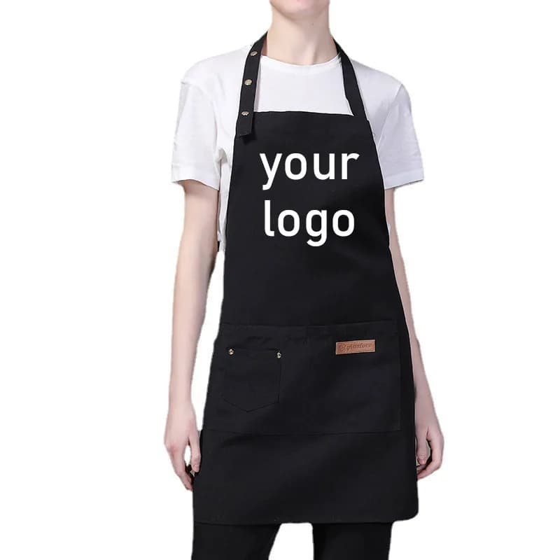 Custom barber apron printed logo picture