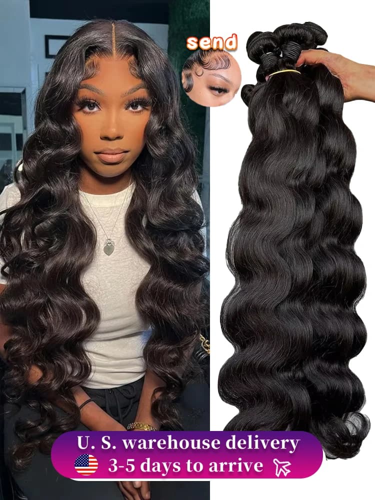 40 50 Inch Human Hair Bundles Loose Body Wave 3 Raw Hair Bundles Human Hair Natural Black Brazilian Remy Hair Weave Extensions