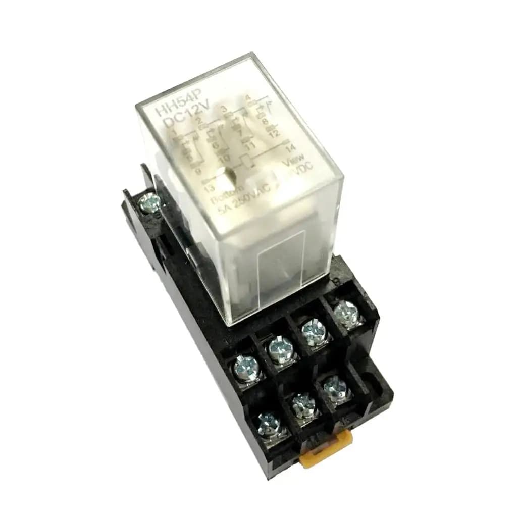 12VDC Coil 4PDT General Purpose Power Relay Intermediate relay With Socket Base