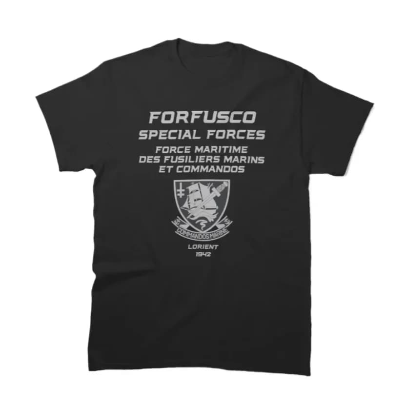 Forfusco Special Forces French Naval Marine Commandos T-Shirt 100% Cotton O-Neck Short Sleeve Casual Mens T-shirt Size S-3XL