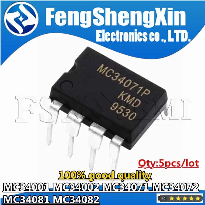 5PCS MC34071P MC34071PG MC34071 DIP-8 DIP MC34072PG MC34072P MC34001P MC34002P MC34081AP MC34081P MC34082PG MC34082P Amplifier