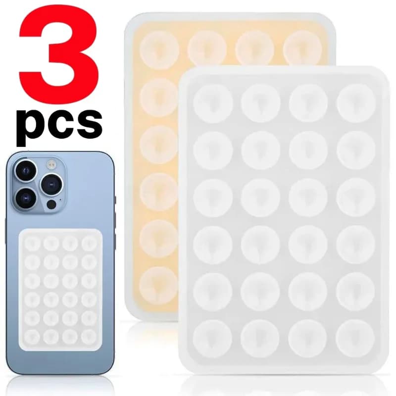 3/2/1Pcs Silicone Suction Phone Case Mount Protable Adhesive Anti-Slip Cellphone Suction Cup Holder Stand Hands-Free Bracket