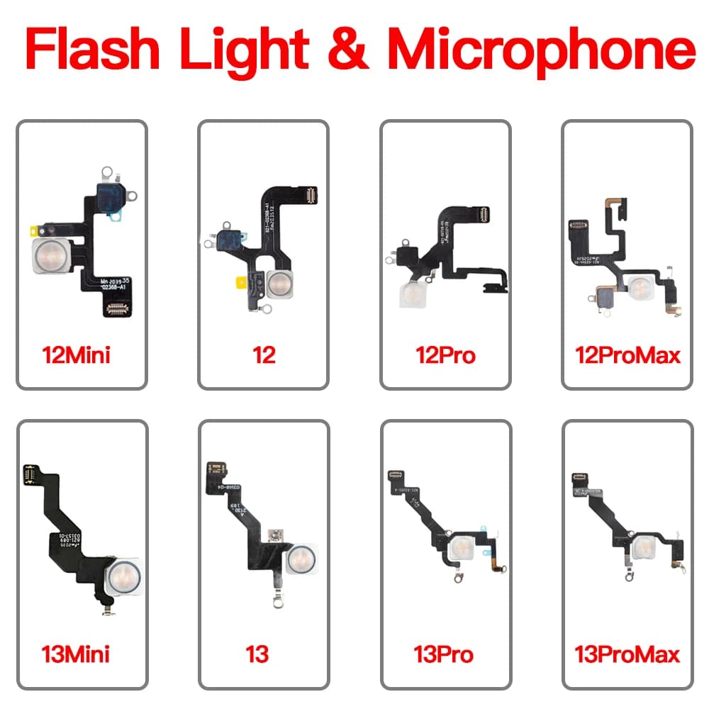 Flash Light With Microphone Flex Cable Replacement For iPhone 12 13 Mini Pro Max LED Light