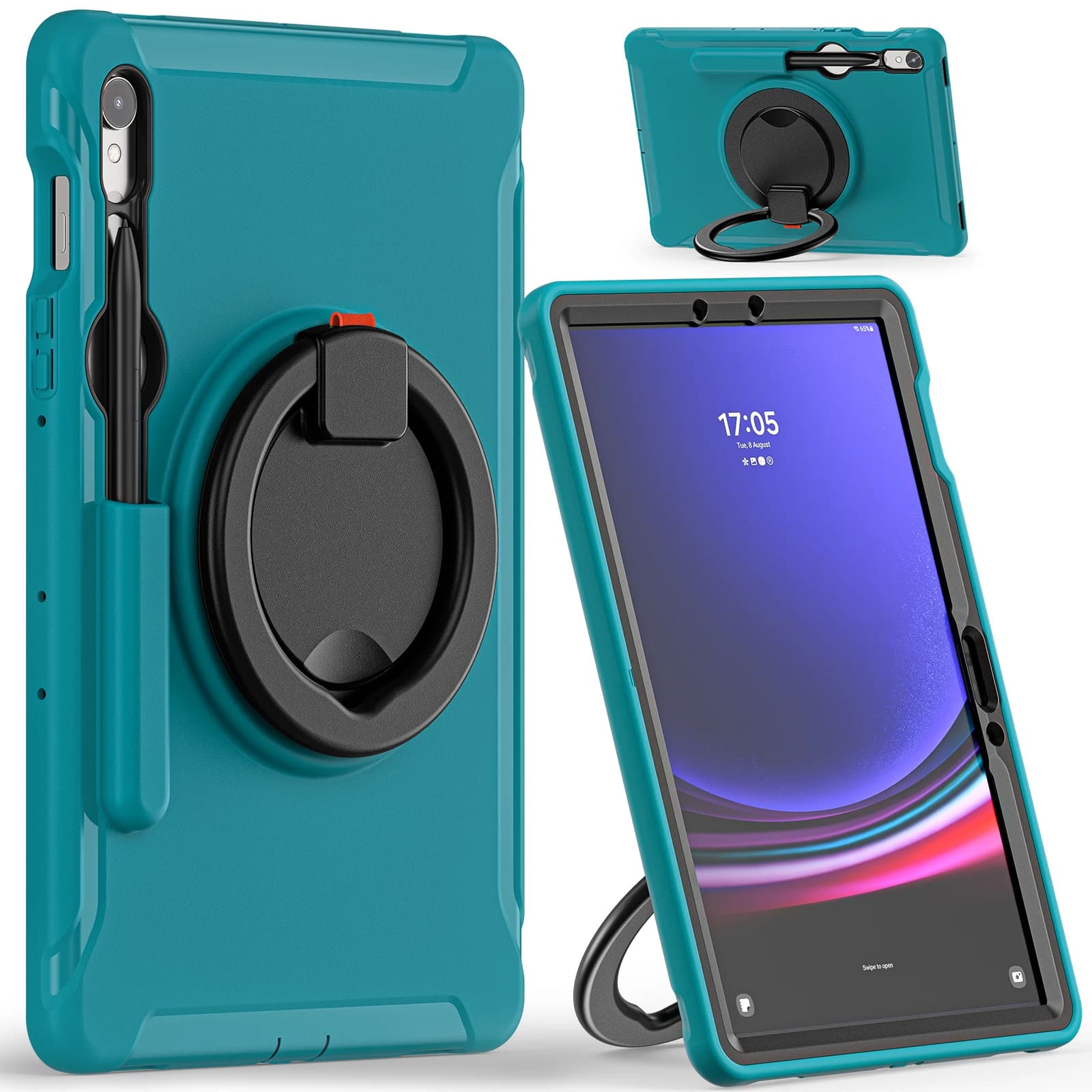 Stand Case For Samsung Tab S9 FE S8 S7 SM-X710 X716B X510 X516B X700 X706 T870 T875 Cover Pen Slot For S6 10.5 T860 T865 TPU+PC 