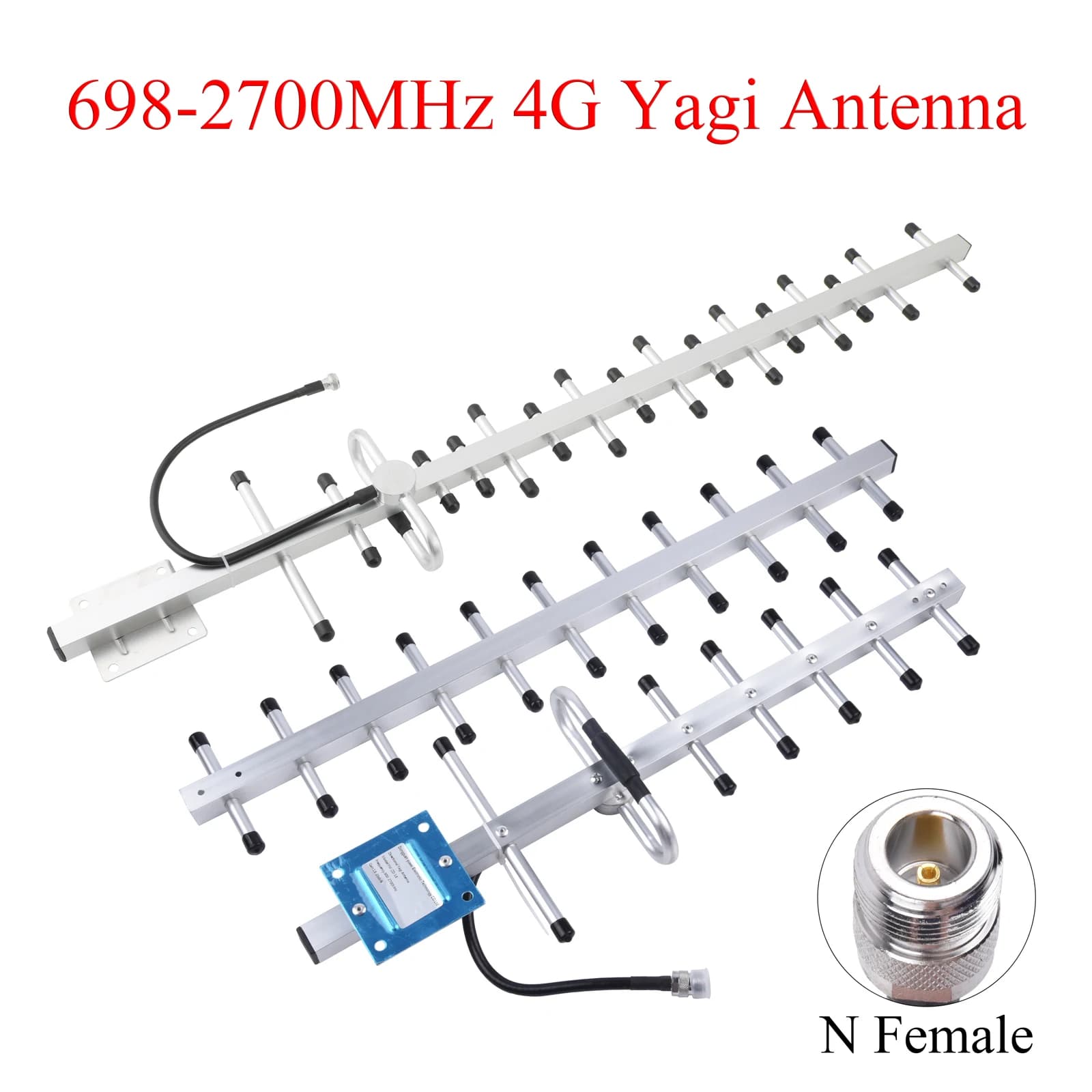 2G/3G/4G 19/20dBi Yagi Antenna 698-2700MHz N Female External Outdoor Antenna For GSM UMTS LTE Mobile Signal Booster Repeater