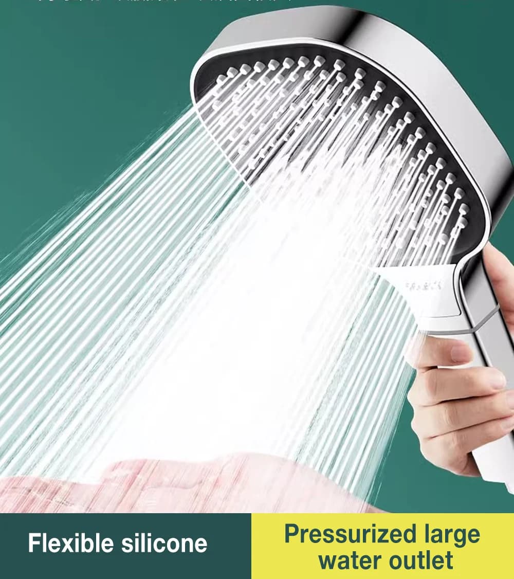 13CM Big Panel High Pressure Shower Head Large Flow Adjustable Water Saving Spray Bathroom shower faucet filter Accessories Set