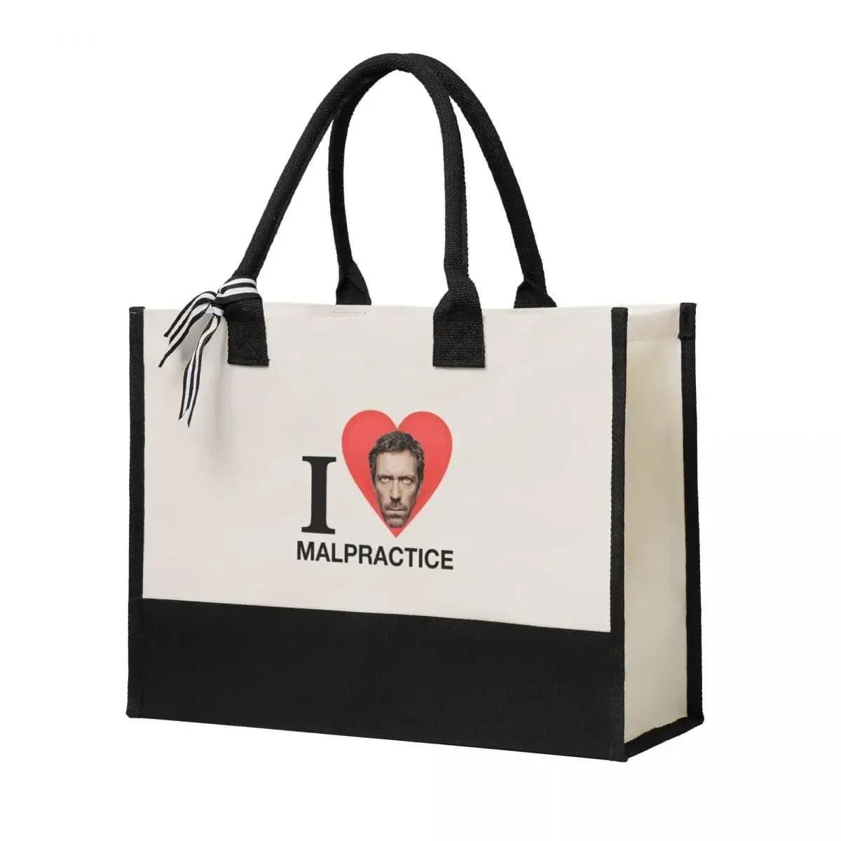 Canvas Gift Shopping Bag House MD Malpractice Enthusiast Merch Canvas Large Capacity Bag Customizable Quality Gifts