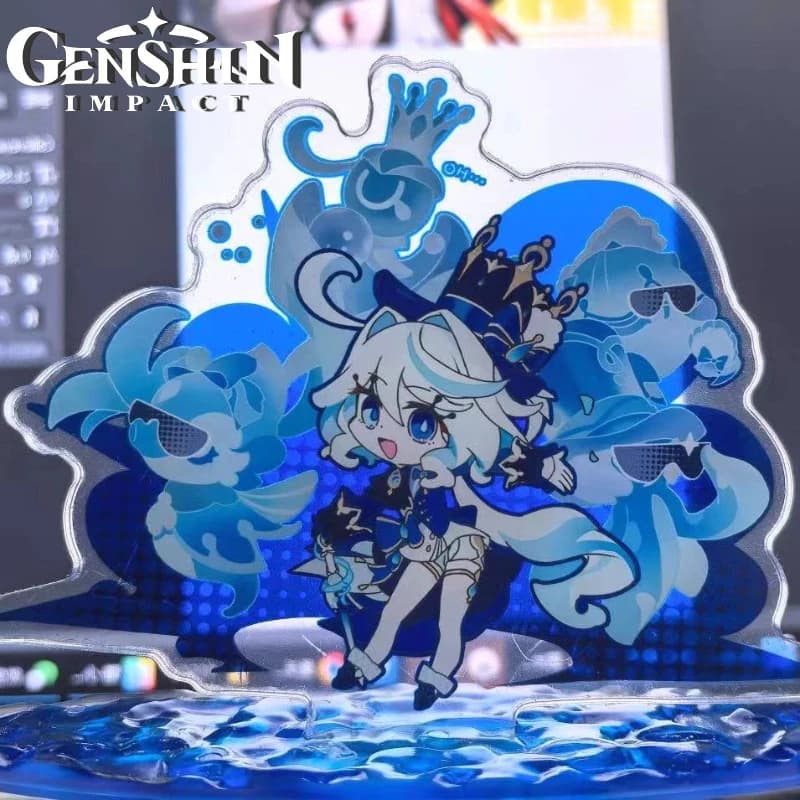 Game Genshin Impact Furina Cosplay Acrylic Figure Stand Kawaii Standing Plate Ornament Accessories Prop