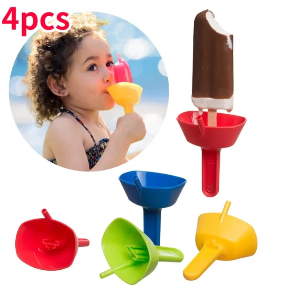 4pcs Drip Proof Popsicle Holder Rack Free Ice Holder Dirt-proof Free Frozen Treats Rack Popsicle Holder with Straw for Kids