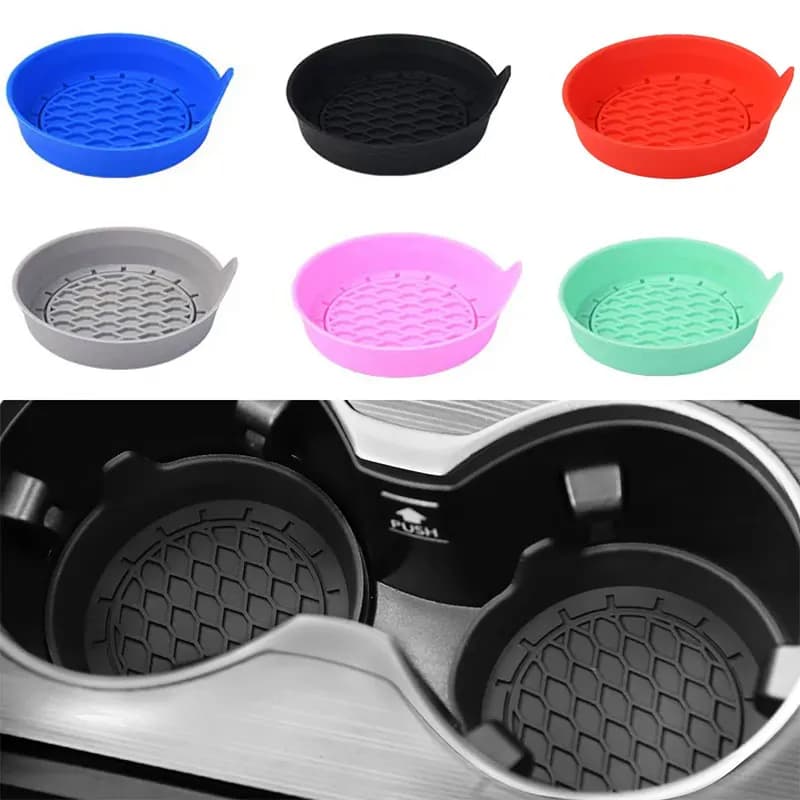 Universal 8cm Soft Silicone Car Cup Coaster Anti-Slip Cup Holder Waterproof Sift-Proof Spill Saucer Car Interior Accessories