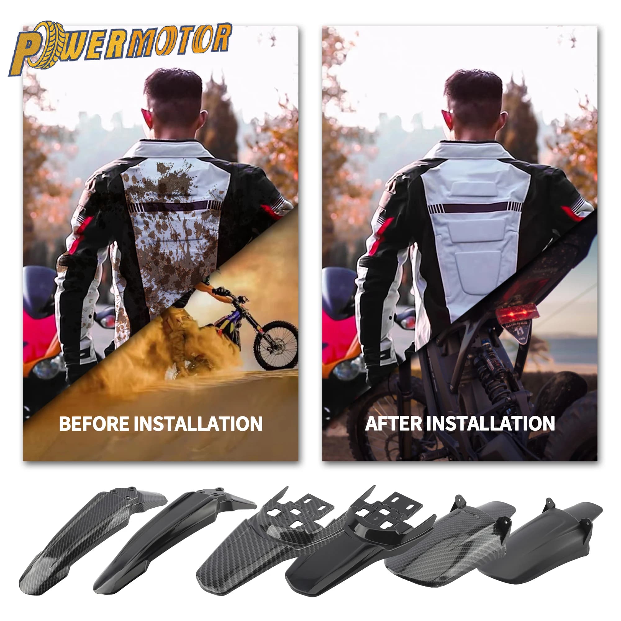 For Surron Sur-Ron Light Bee X S Motocross Front Fender Rear Fender Rear Wheel Front Fender Electric Motorcycle Accessories