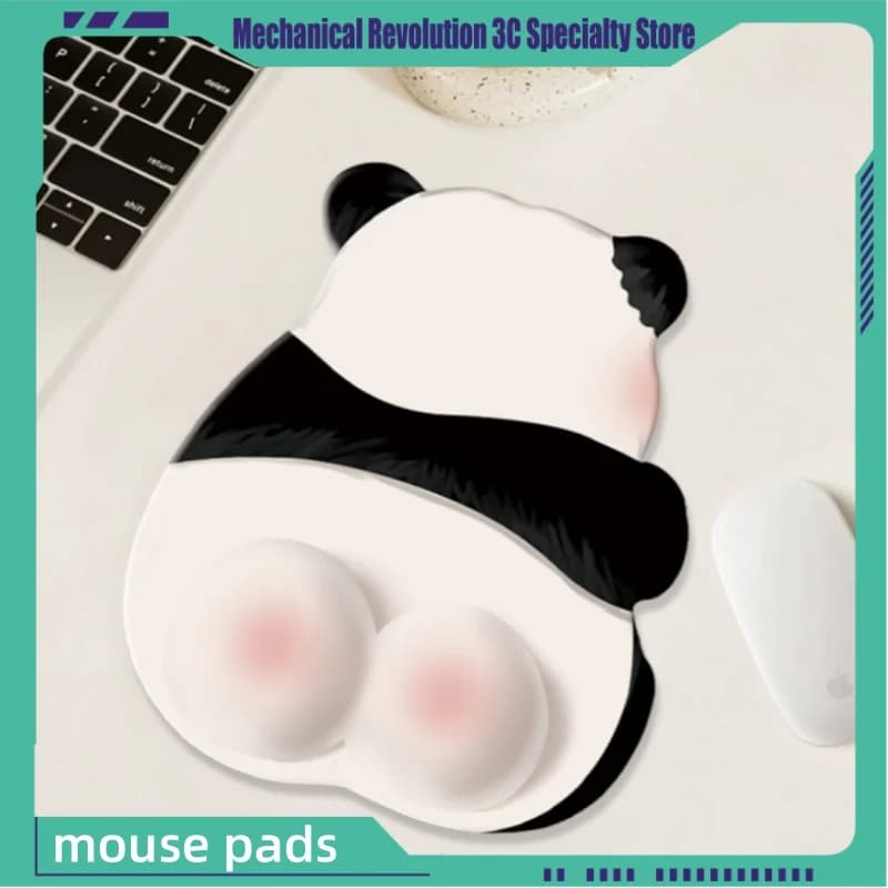 Cute Panda Mouse Pad 2024 New Wrist Pad Girl New Anti Slip Comfortable Desktop Computer Laptop Office Mouse Gaming Accessories