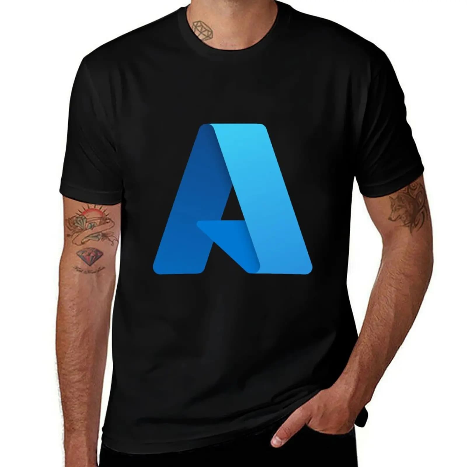 Microsoft Azure logo T-Shirt custom shirt blacks oversized graphic tee mens fashion