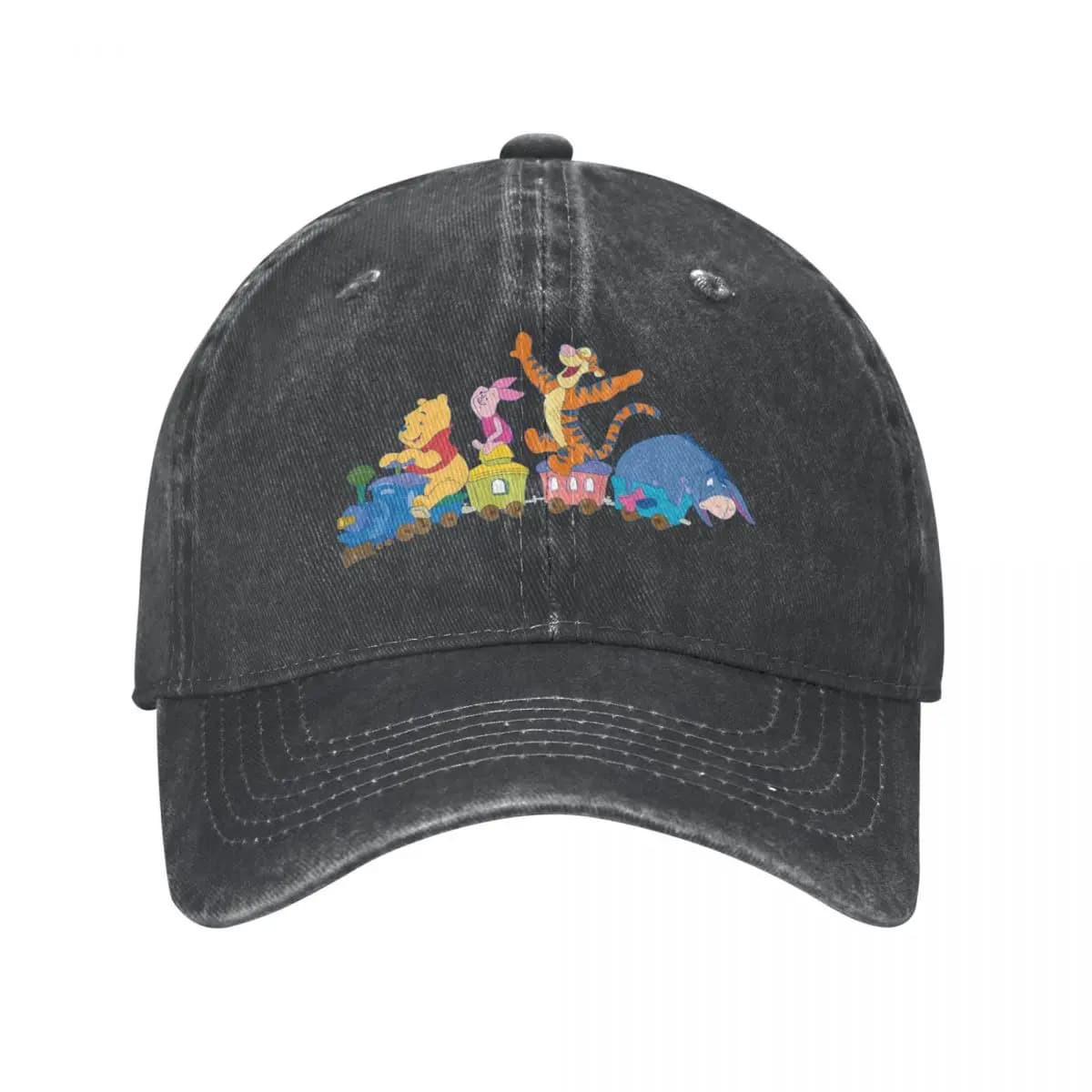 Vintage Funny Winnie The Pooh Cartoon Characters Baseball Caps Distressed Denim Washed Snapback Cap All Seasons Travel Hats Cap
