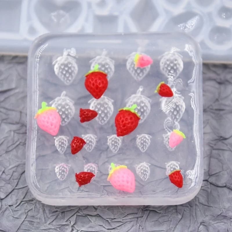 Strawberry Ornament Crafts Silicone Mold Jewelry Epoxy Casting Jewelry Tool Making Resin Diy Craft Home Decoration