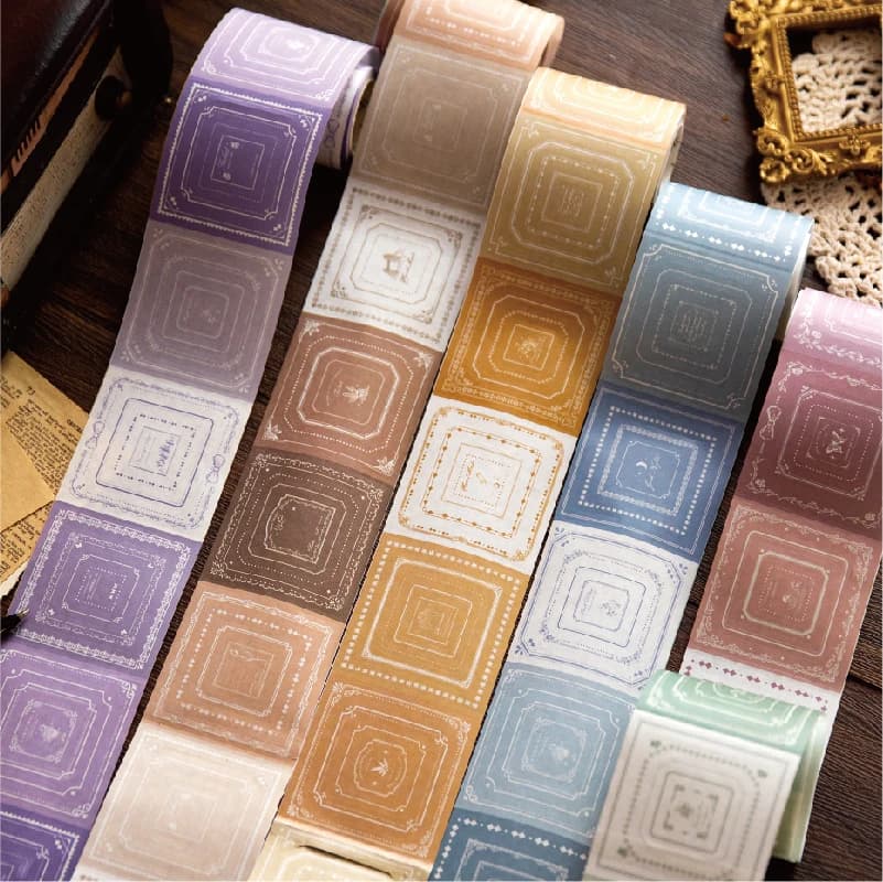 Yoofun 80pcs/roll Venice Boarder Sticker Tape Creative Frame Labels for Collage Junk Journal Scrapbooking DIY Tape Statioenry