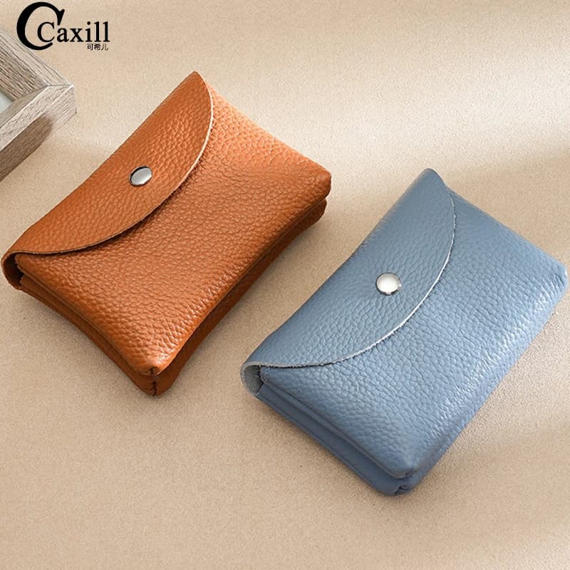 Leather Coin Purse for Women Double Layer Card Holder Mini Wallet Zipper Earphone Key Lipstick Storage Pouch Kids Money Bag Clip