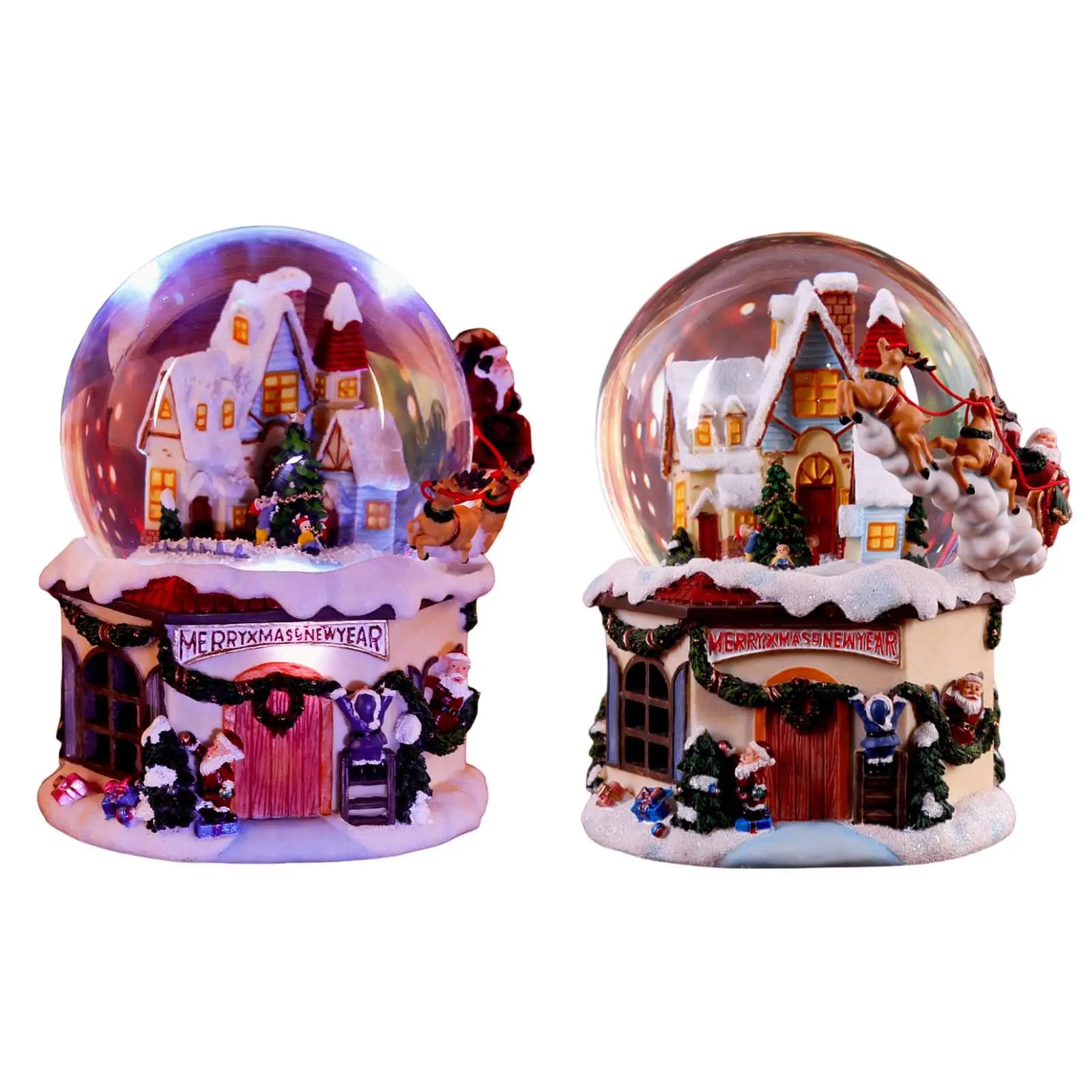 Christmas Music Box Christmas Sculptures Gifts Christmas Scene Musical Animated