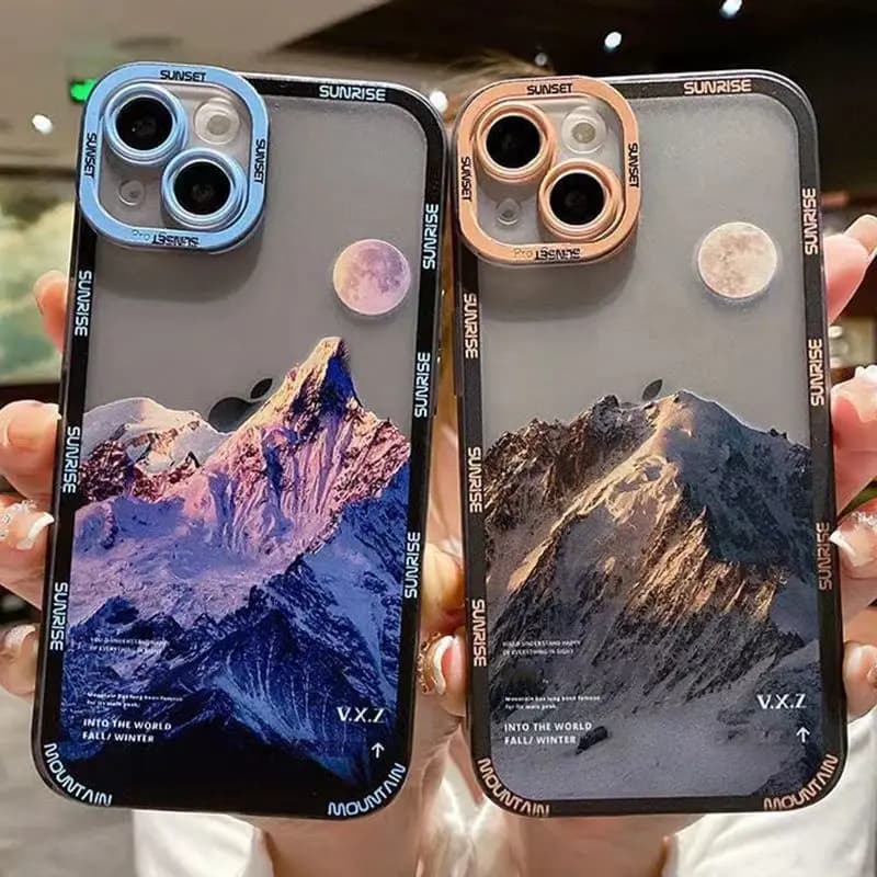 Cute Landscape Creative Mountain Phone Case, Soft Cover for iPhone 15 Pro Max 14 Plus 13 Mini 12 11 X XS XR XS MAX 7 8 Plus