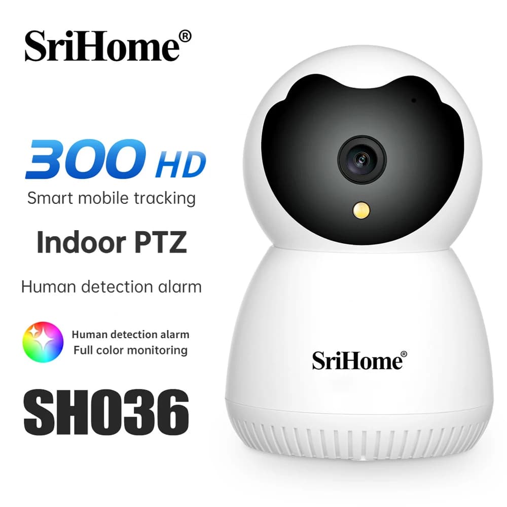 Srihome 3.0MP WIFI IP Camera Wireless Smart Home Baby Monitor 360° Mobile Auto-Tracking View Alarm Security CCTV Camera SH036