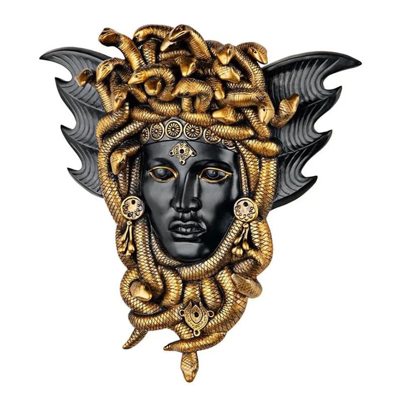 Medusa Greek Snake Head Wall Plaque Resin Wall Sculpture Home Decor