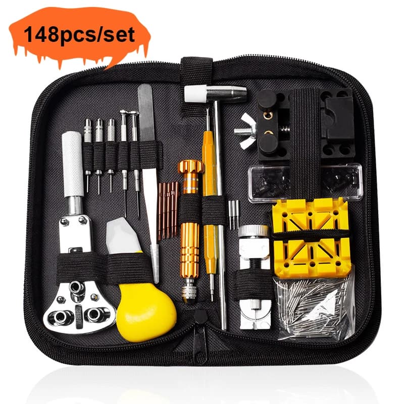 148pcs/set Watch Repair Tool Kit Watchmaker Link Pin Remover Case Opener Spring Bar Open Watch Back Cover Repair Tools Set