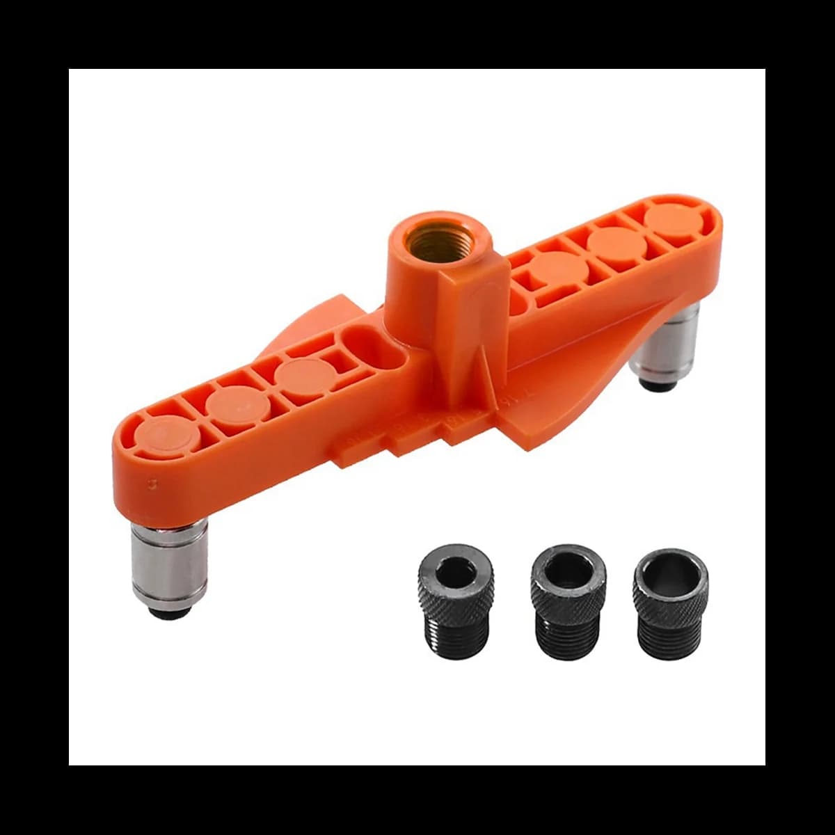 Two-In-One Straight Hole Punch Locator Set Self-Centering Scriber Round Tenon Punch DIY Woodworking Tools Orange