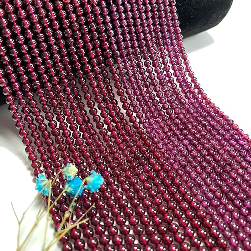 AAAA High quality Natural Red Purple Garnet Natural Gemstone Beads for Jewelry Making Diy Bracelet Necklace 2mm 3mm 4mm 5mm 15''