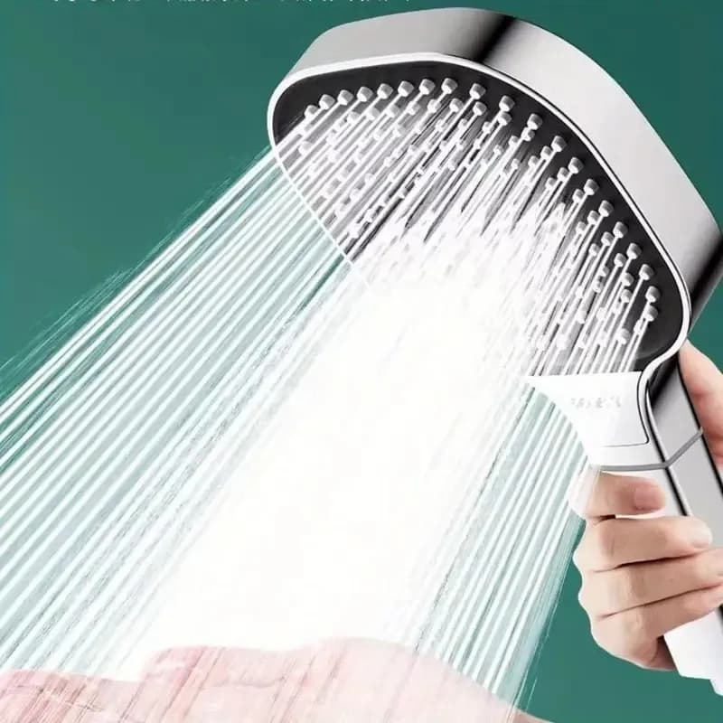 13cm Large Panel 3 Modes Handheld Shower Head High Pressure Water Saving Anti Fall Massage Bathroom Showerhead with Filter