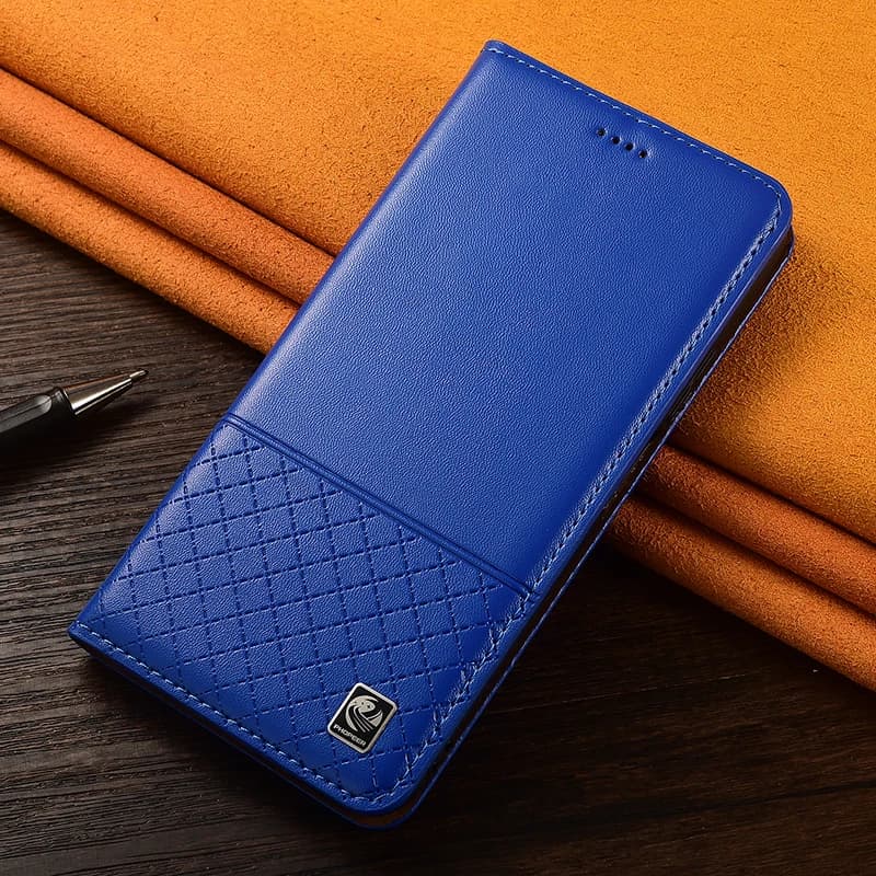 Genuine Leather Flip Case For Moto Edge 30 40 50 Pro Neo Fusion Ultra Phone Cover Cases Napa Below Grid Handmade