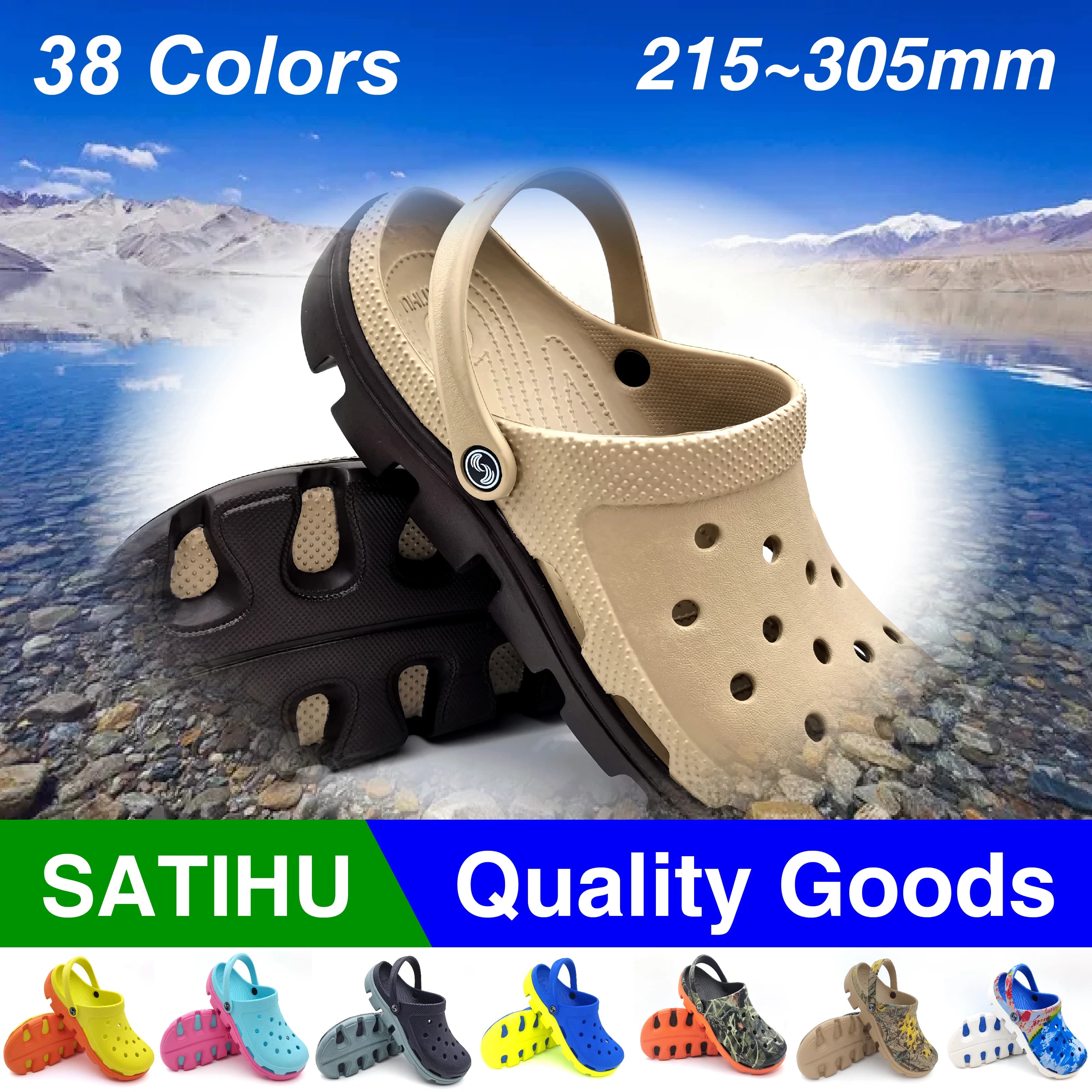 SATIHU Clogs Beach Sandals Casual Shoes Family Parent-child Male Female Lovers Friends Summer Stroll Antiskid Waterproof Fashion