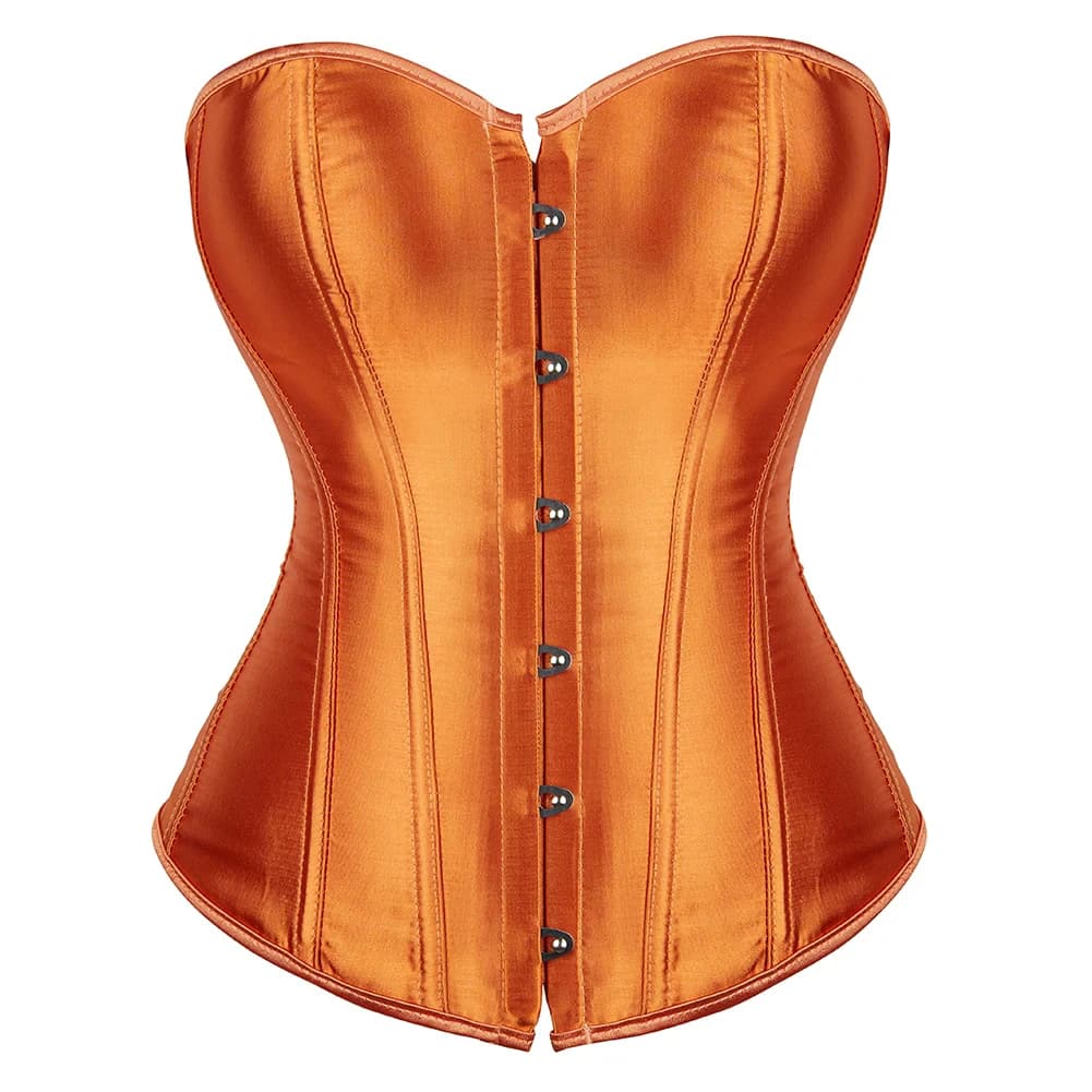 Formvana Satin Overbust Corset Simple Vintage Elegant Bustier Plastic Boned Waist Cincher Shapewear Gothic Sexy Korset Plus Size