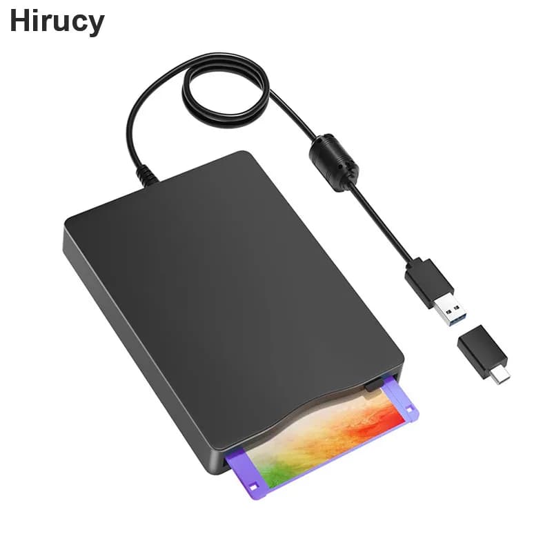 Portable 3.5" Floppy Disk Reader Drive USB Type-C External 1.44 MB FDD Diskette Drive for Windows 10/7/8/XP/Vista Mac PC Laptop