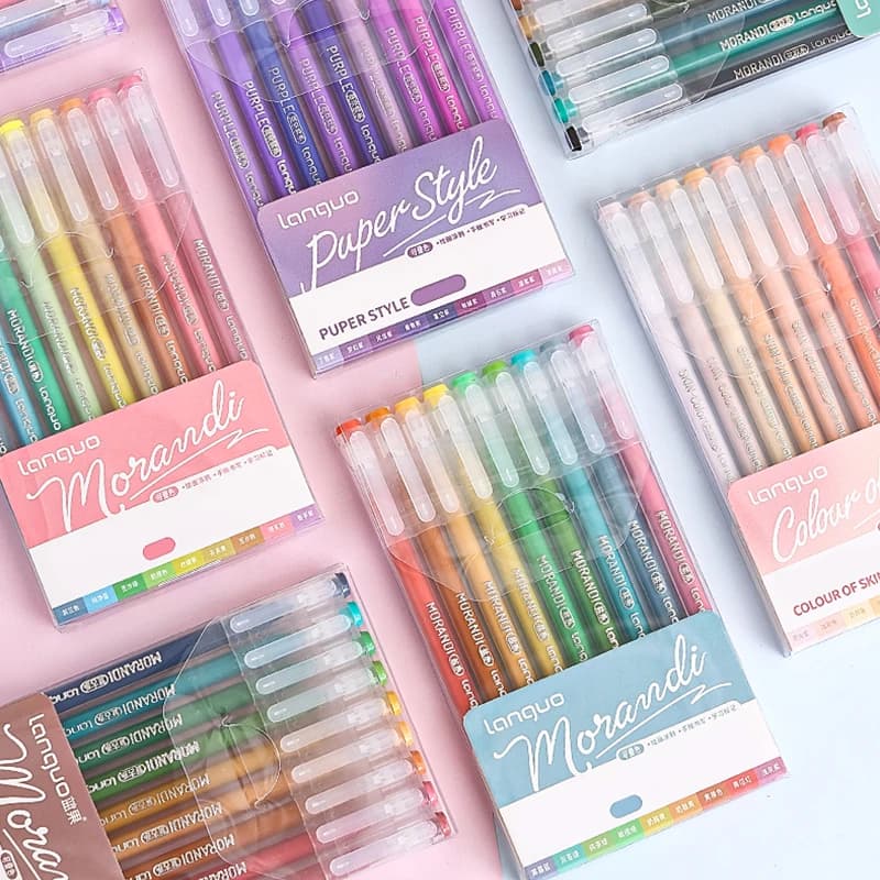 13Style 9pcs/set Multi-Color Pen Large-Capacity Color Handbook Pen Set Morandi Color Student Marker Pen