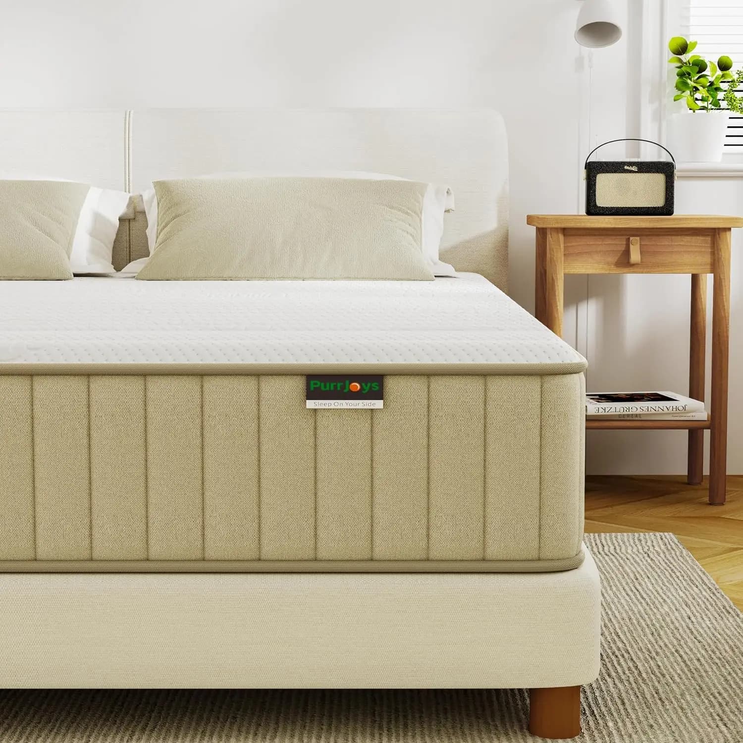 Firm, 10 Inch Queen Size Mattress in a Box,Hybrid Memory Foam Queen Mattress with Individual Pocket Spring for Mo