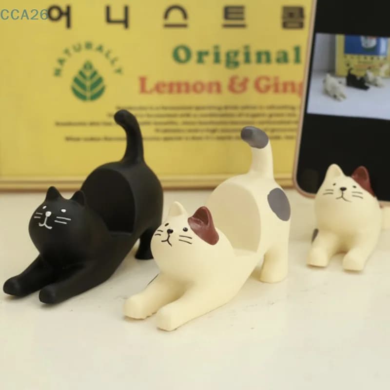 Phone Holder Bracket Resin Creative Convenient Lovely Design Cat Shape Bracket Mobile Phone Accessories