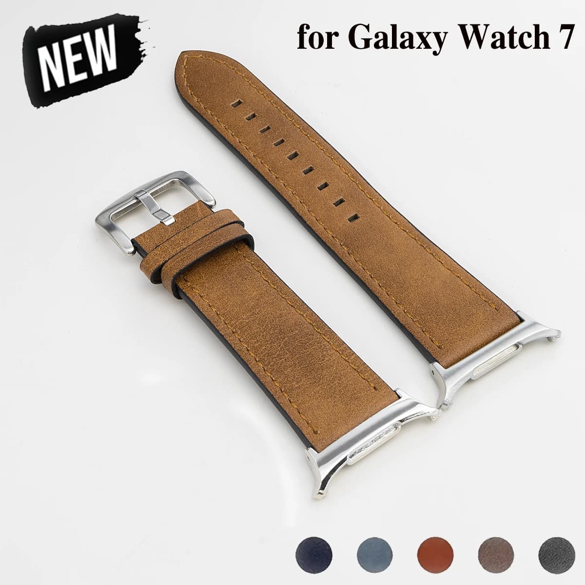 Leather Band for Samsung Galaxy Watch 7 Ultra 47mm No Gaps Strap SmartWatch Bracelet for Galaxy Watch 7Ultra Wristband Correa