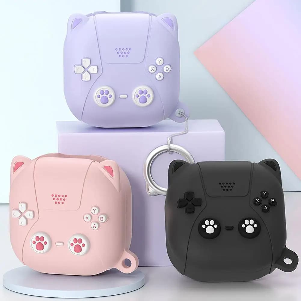 Case Cover For Samsung Galaxy Buds FE/Buds2 Pro /Buds2 /Buds Live Silicone 3D Protective Case With 2 Hooks Earphone Accessories