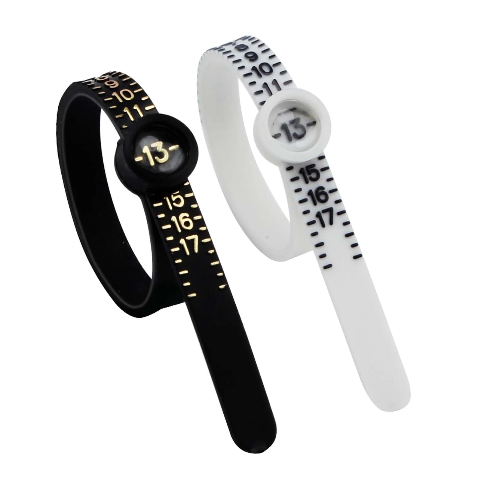 PHYHOO Us Uk EU Plastic Finger Size Band Gauge Ring Measurement Belt Adjustable Magnifier Ring Sizer for Women Men