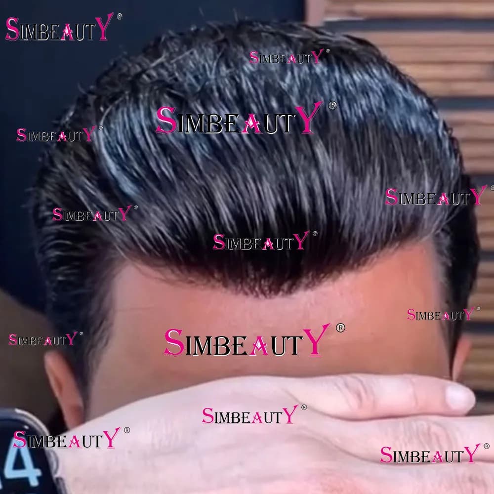 Natural Hairline Super Durable Thin Male Toupee Black Grey Brown Human Hair Microskin Men Full Thin Skin Pu Capillary Prosthesis