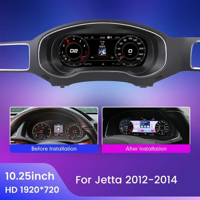 10.25" Car LCD Digital Dashboard Cluster For VW Variant Caddy Touran T6 EOS Sharan Golf 5 Virtual Instrument Paneel Cockpit