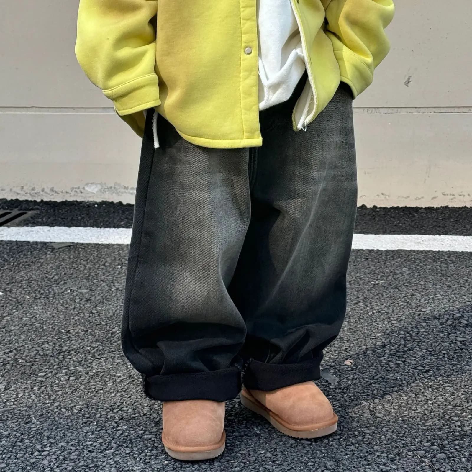 Summer New Boys' Anti-Mosquito Lightweight Jeans Gradient Wash Slant Side Pockets Design Available in Sizes 120-170 cm