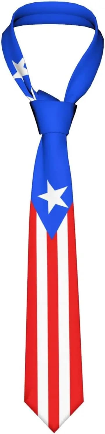 Puerto Rico Flag 5 Striped Necktie Men'S Neck Ties Mens Party Business Neckties Soft Skil Tie
