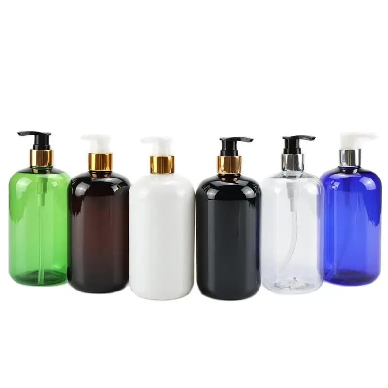 Multicolor 500ML X 10 Emulsion Pump Bottles For Shampoo Personalized Liquid Soap Containers With Gold Silver Collar Lotion Pump