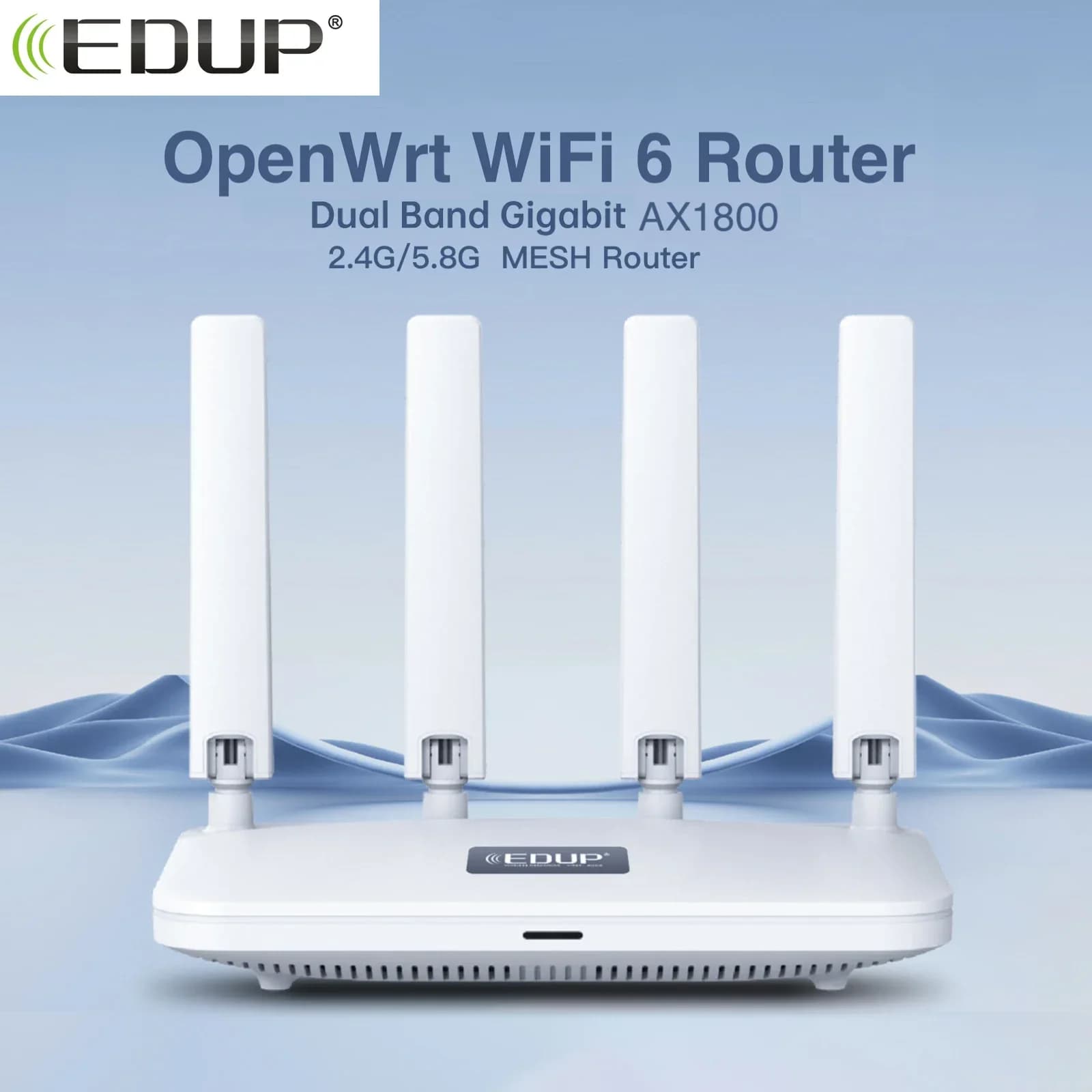 EDUP 2960S Router W​ifi 6 Mesh Router AX1800 2.4GHz 5GHz Dual Band Gigabit Wireless Routers High Gain Antennas Strong Signal
