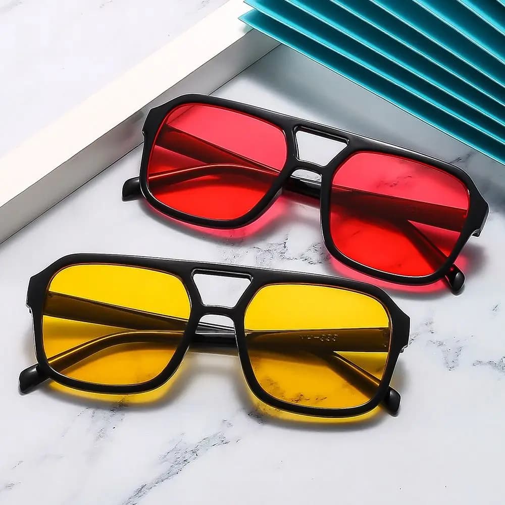 2024 Vintage Oversized Sunglasses Woman Fashion Brand Big Frame Sun Glasses Female Candy Colors Ins Style Aviation Oculos De Sol