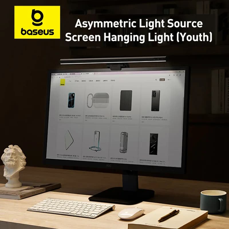 Baseus LED Desk Lamp Screen Light PC Computer Laptop Hanging LED Bar Light Table Lamp LCD Monitor Lamp Study Reading USB Light